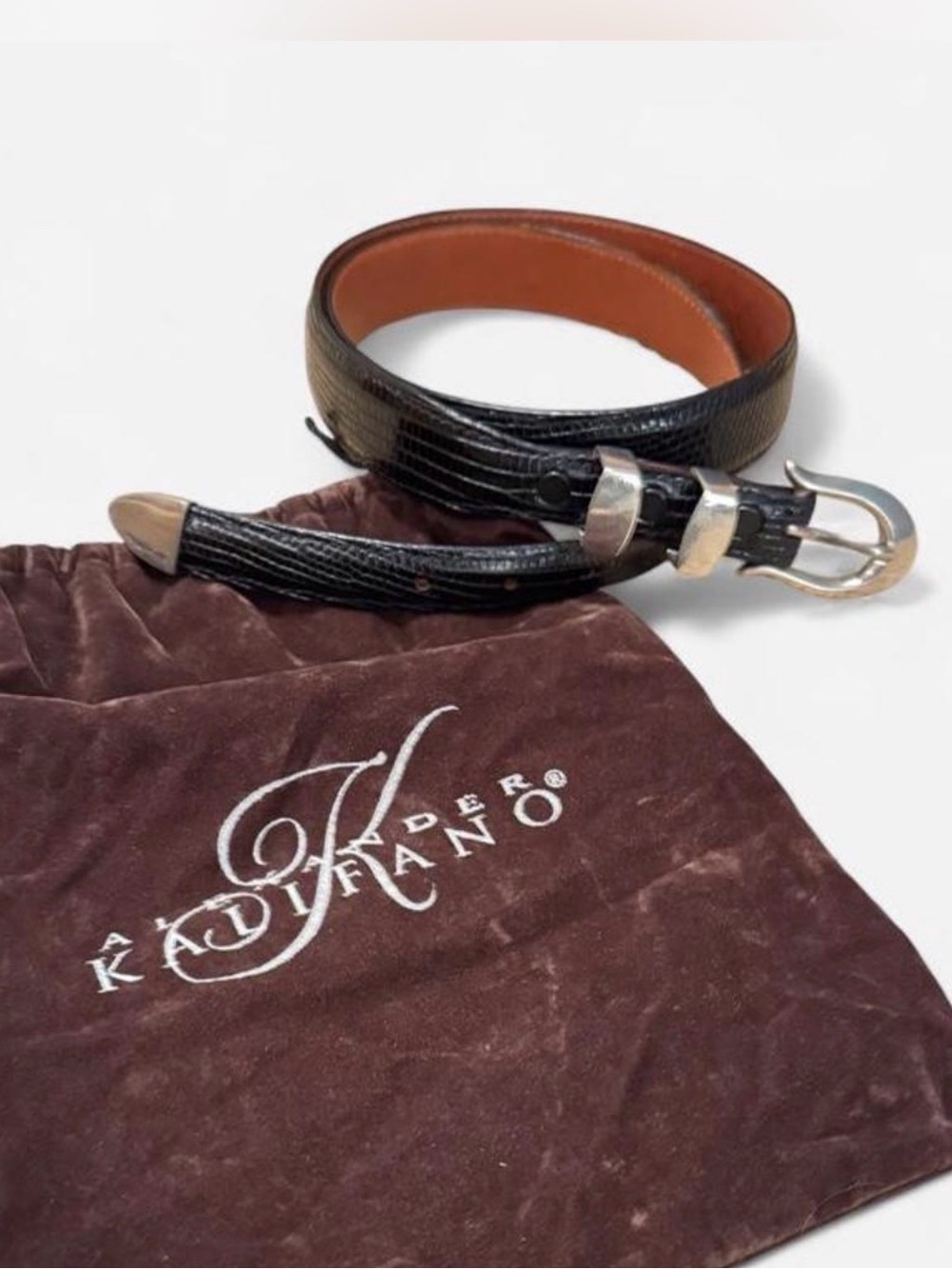 Alexander Kalifano  Men's Belt with  Sterling Silver Buckle and fittings.